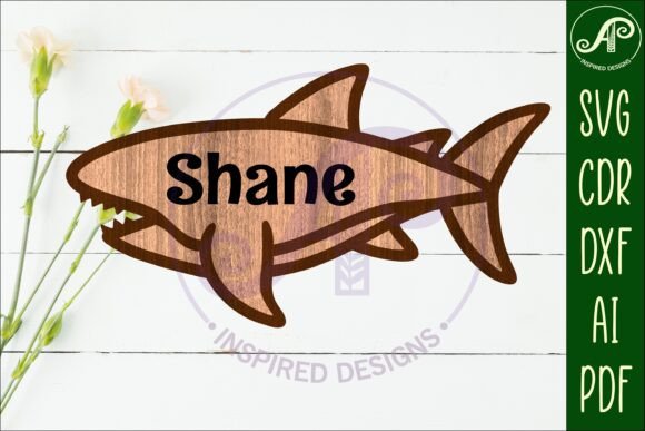 Download Shark Outline Two Layer Name Sign - Layer name sign Collection