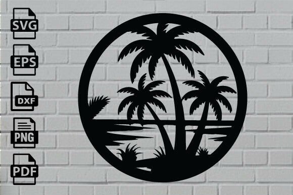 Download Beach Sunset Laser Cut File Home Decor - Decor Collection