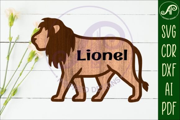 Download Lion Outline Two Layer Name Sign - Layer name sign Collection