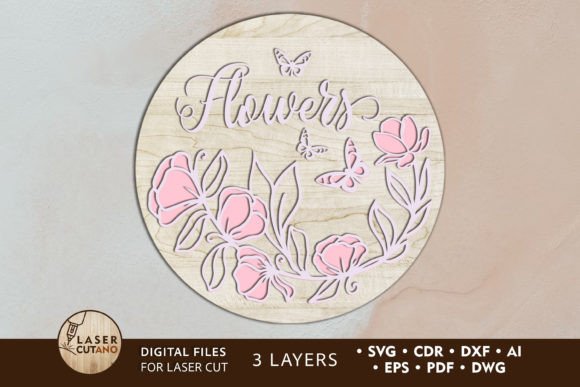 Download Flowers Decorative Wall Panel, Cut Files - Decor Collection