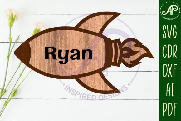 Download Rocket Outline Two Layer Name Sign - Layer name sign Collection