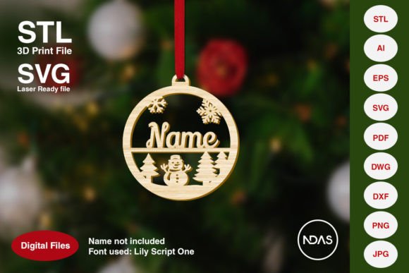 Download Custom Name Christmas Decor with Snowman - Decor Collection