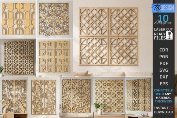 Download Decorative Wall Art Panels Laser Cut Set - Decor Collection