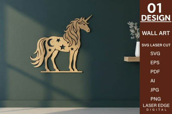 Download Unicorn Laser Cut SVG Design Wall Decor - Decor Collection