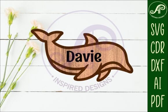 Download Dolphin Outline Two Layer Name Sign - Layer name sign Collection