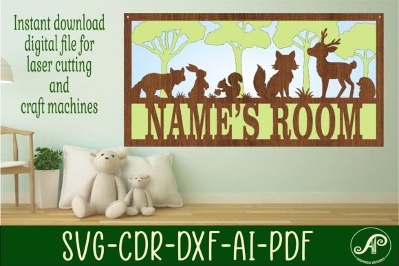 Download Woodland 3 Layer Name Sign SVG File - Layer name sign Collection