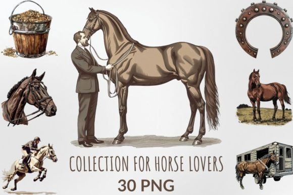 Download Watercolor Collection for Horse Lovers - Love Collection