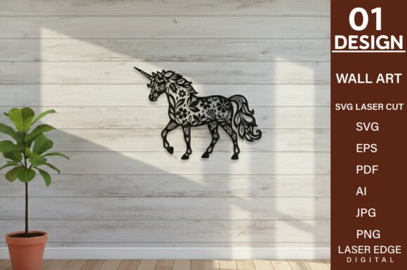 Download Unicorn Laser Cut SVG Design Wall Decor - Decor Collection