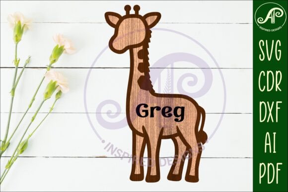 Download Giraffe Outline Two Layer Name Sign - Layer name sign Collection