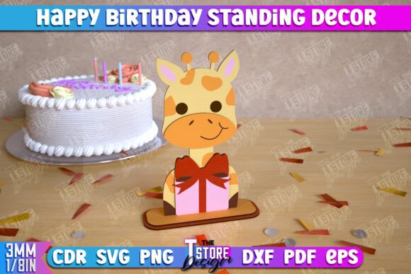 Download Happy Birthday Standing Decor | Giraffe - Decor Collection