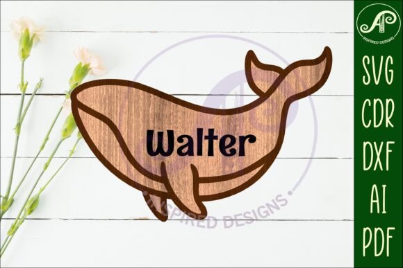 Download Whale Outline Two Layer Name Sign - Layer name sign Collection