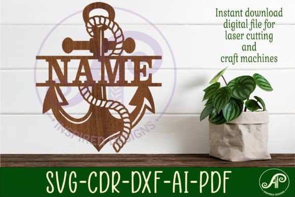 Download Anchor Two Layer Name Sign Svg Laser Cut - Layer name sign Collection